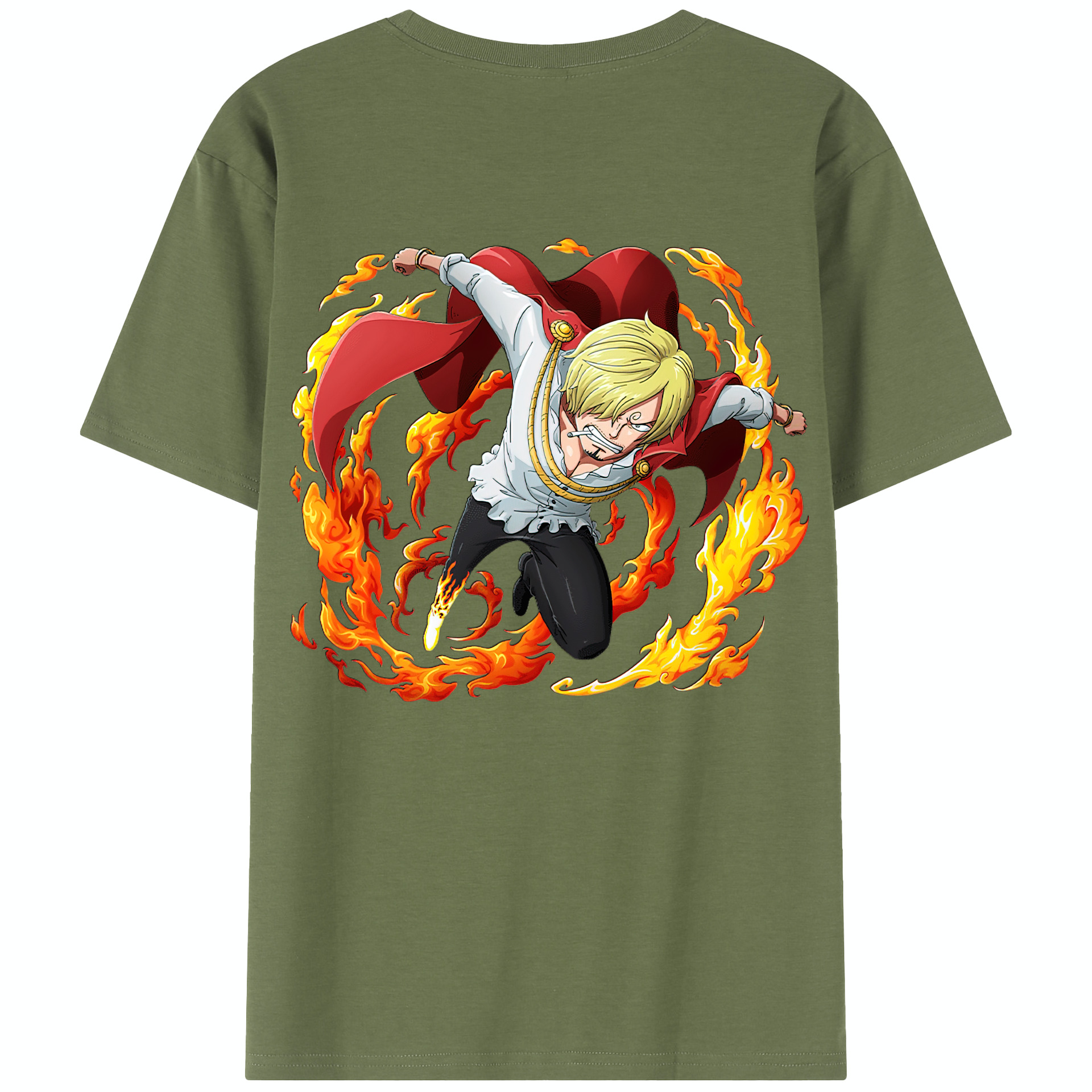 ワンピース サンジ ONE PIECE Sanji 綿100％半袖Tシャツ（背面プリント）